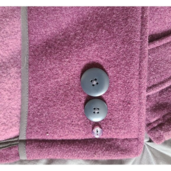 Woolrich Women's Peacoat Size Medium Double-Breasted Purple Wool Blend - Picture 9 of 13